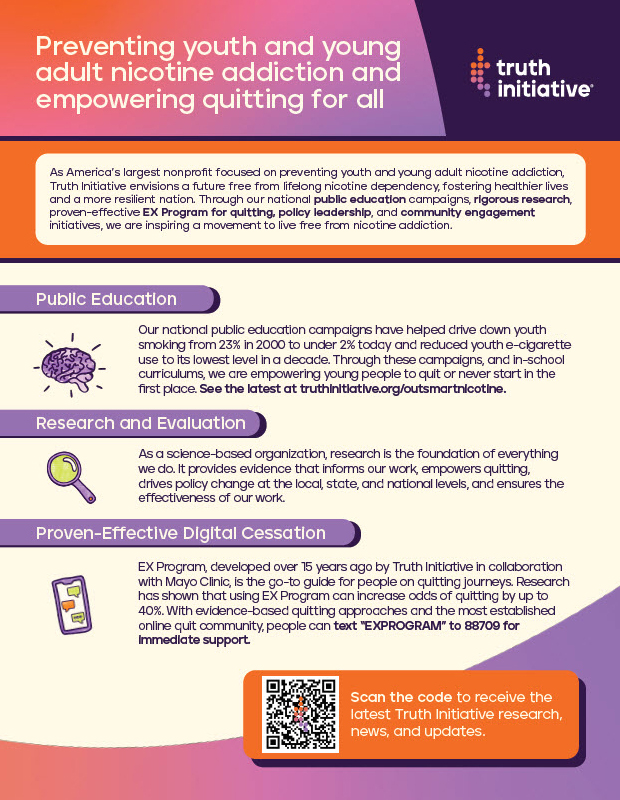 One pager of information on Truth Initiative