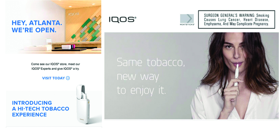 Examples of IQOS minimalist ads