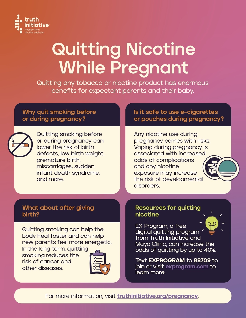 Infographic on quitting nicotine and pregnancy