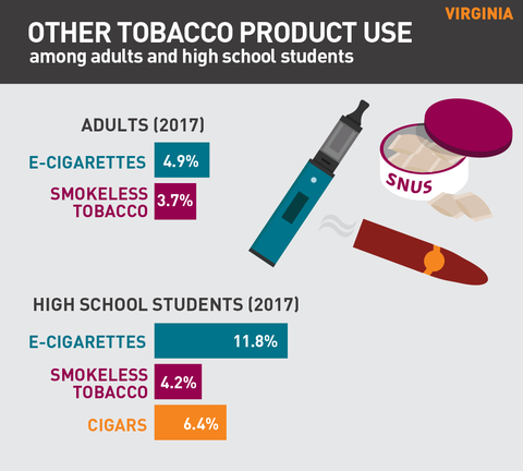 Other tobacco product use in Virginia graph