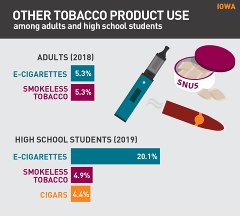 Other tobacco product use in Iowa graph