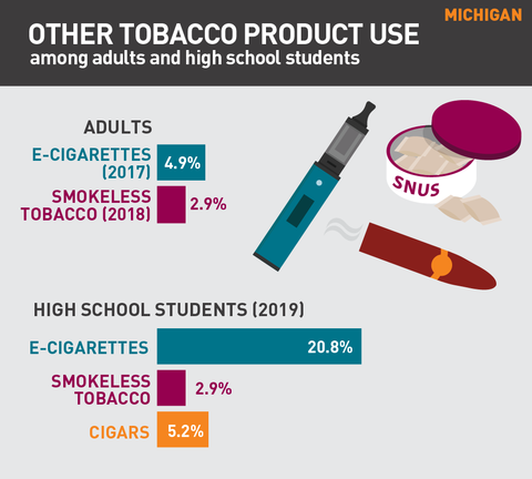 Other tobacco product use in Michigan graph