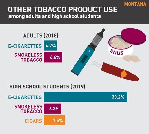 Other tobacco product use in Montana graph