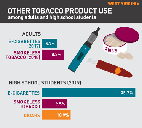 Other tobacco product use in West Virginia graph