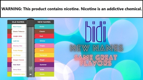 Bidi flavors chart