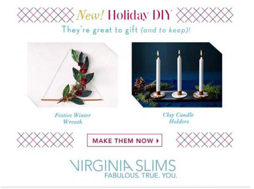 Virgina slims New Holiday DIY ad