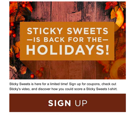 Sticky sweets is back for the holidays