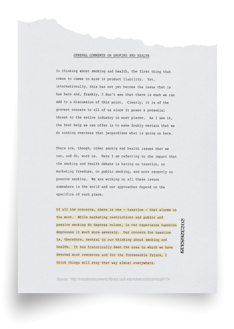 General Comments on Smoking and Health