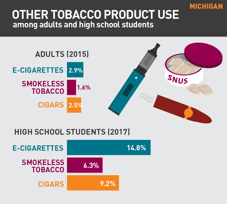 Michigan other tobacco product use among adults and high school students