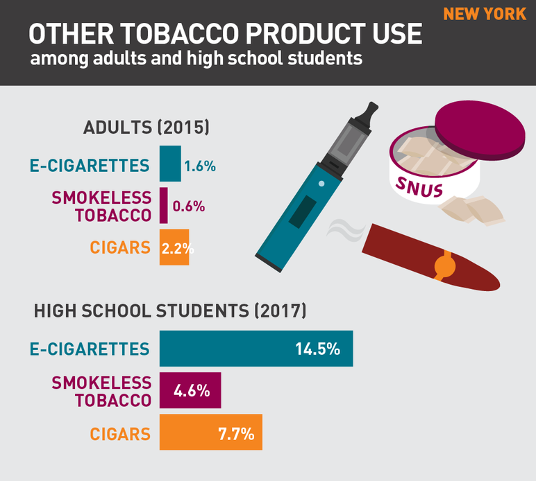 New York other tobacco product use among adults and high school students