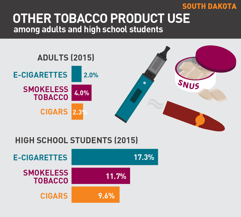 South Dakota other tobacco product use among adults and high school students