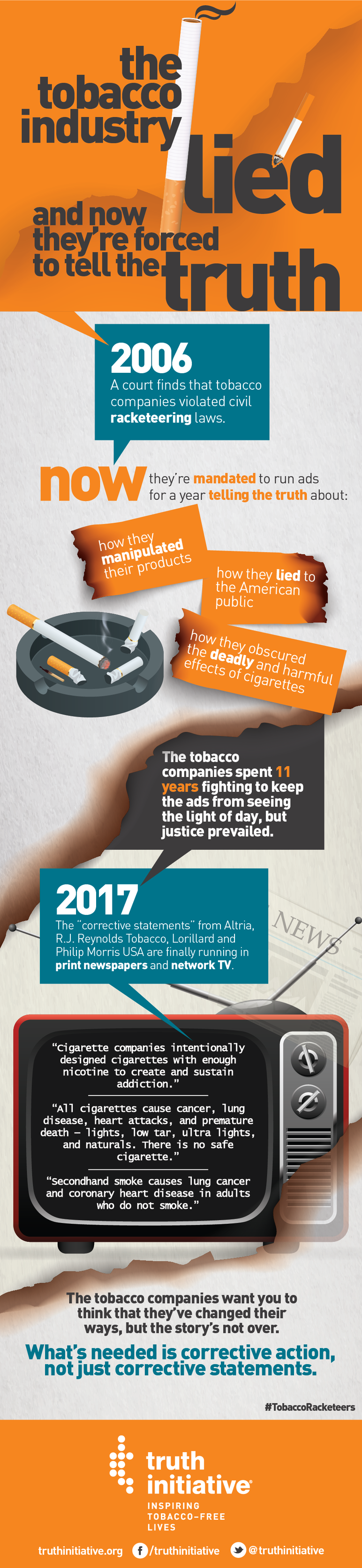 the tobacco industry lied and now they're forced to tell the truth