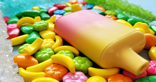 an Elf Bar and candy