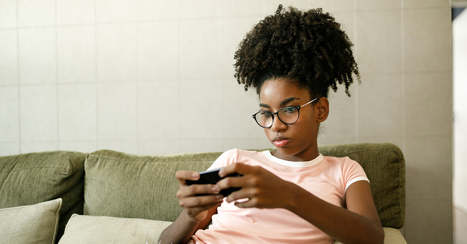 Teen on a cell phone