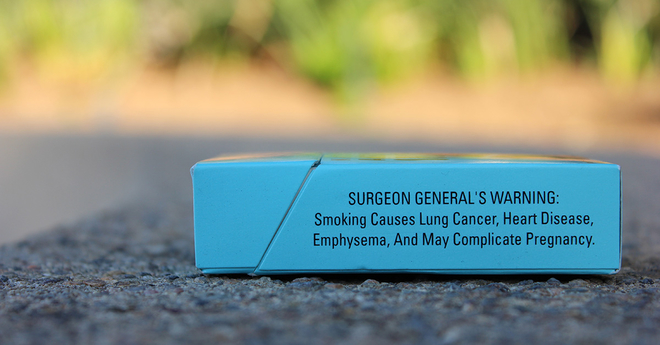 corrective statement surgeon general's warning pack on sidewalk