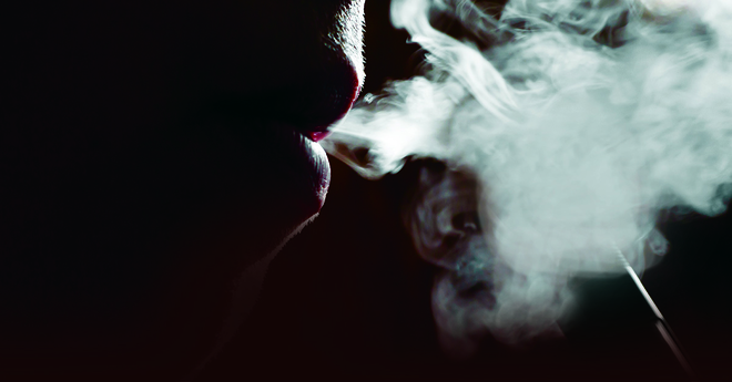 Zoomed in picture of someone vaping