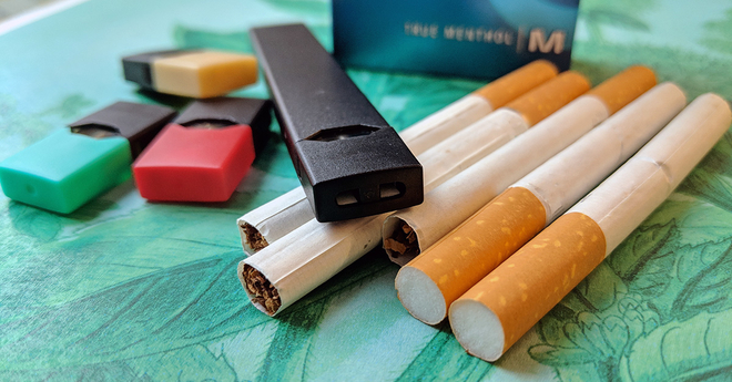 Cigarettes a JUUL and JUUL pods
