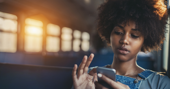 Concerned Girl on Phone