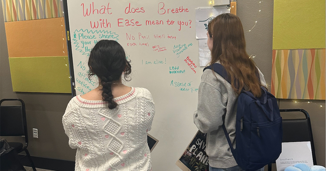Photo of a breathe with ease event at Nevada State University