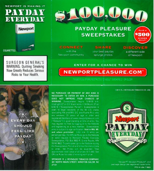 newport payday pleasure sweepstakes