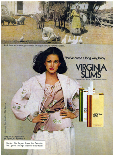 Virginia Slims you've come a long way, baby ad