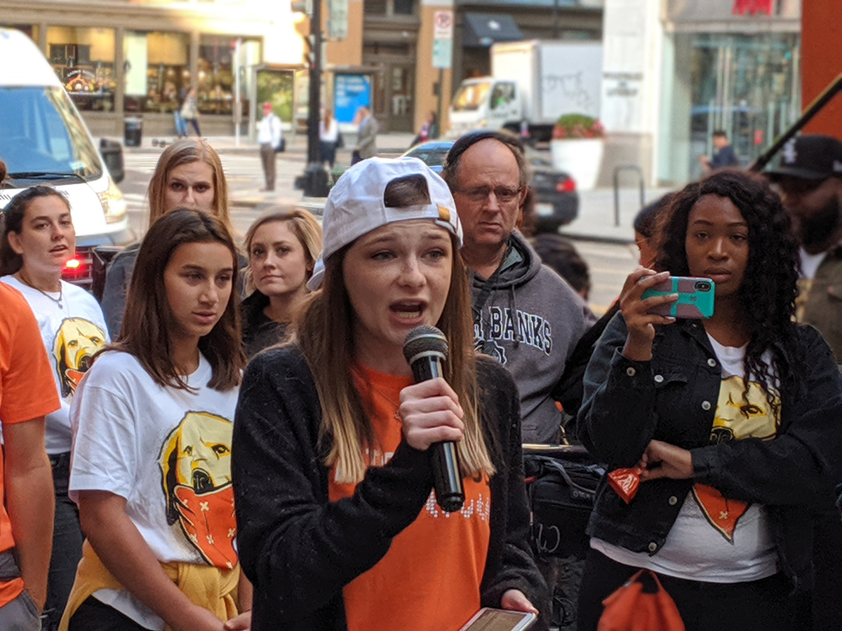 Speaker at National Day of Action Rally