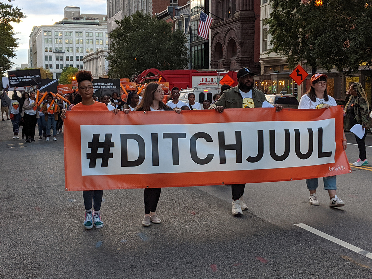 Marching at National Day of Action Rally