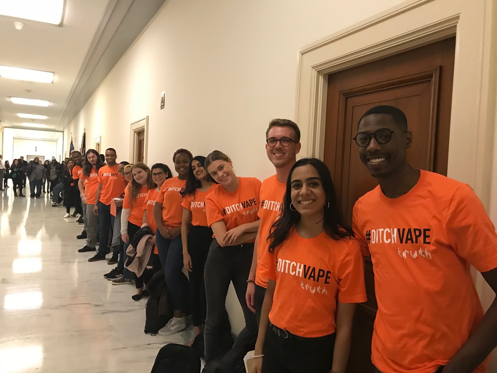 Activist waiting in line at e-cigarette hearing